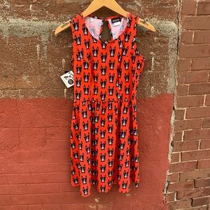 Boston Terrier fit and flare dress